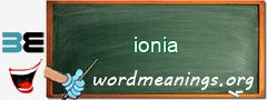 WordMeaning blackboard for ionia